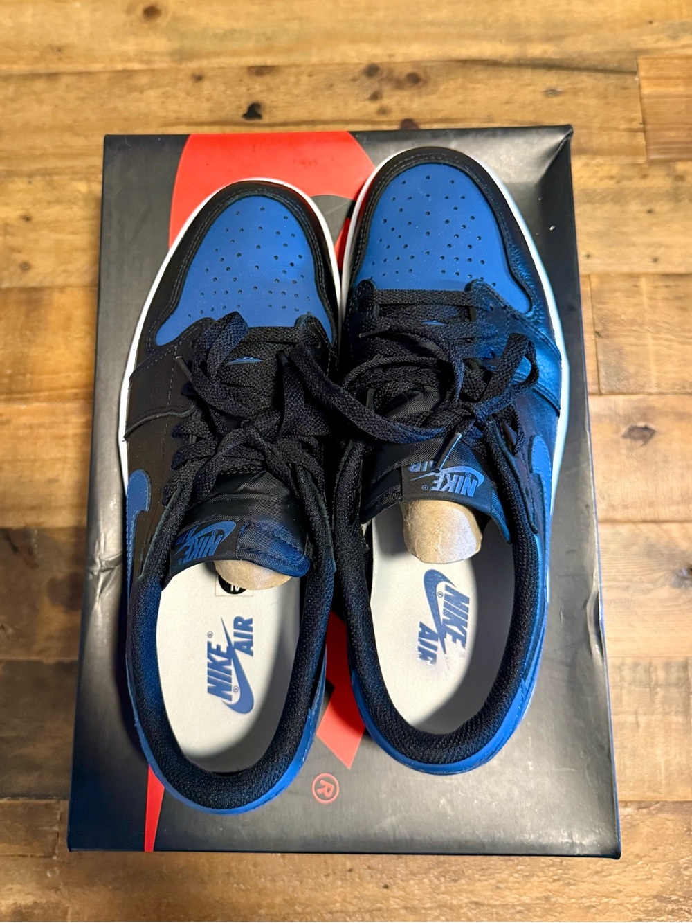 Nike Air Jordan 1 Retro Low Black & Mystic Blue, Size 10, Original Box - Picture 6 of 7